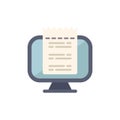 Online invoice processing system for digital payment and electronic bill on computer screen