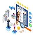 Online Isometric Employment and Hiring Concept