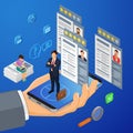 Online Isometric Employment and Hiring Concept