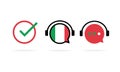 Online Italian course banner. Learning foreign language. Online education. Vector EPS 10. Isolated on white background