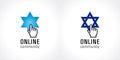 Online jewish community vector logo.