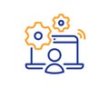 Online job line icon. Business employment sign. Vector