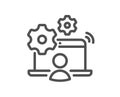 Online job line icon. Business employment sign. Vector