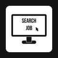 Online Job Search application icon, simple style Royalty Free Stock Photo