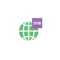 Online job vector flat colour icon Royalty Free Stock Photo