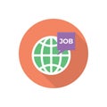 Online job vector flat colour icon Royalty Free Stock Photo