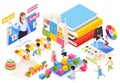 Online Kindergarten Isometric Composition Royalty Free Stock Photo