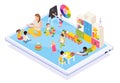 Online Kindergarten Isometric Composition Royalty Free Stock Photo