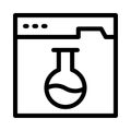 Online lab thin line vector icon Royalty Free Stock Photo