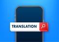 Online language translator concept. Translator icon. Vector stock illustration. Royalty Free Stock Photo