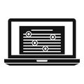 Online laptop editor icon, simple style