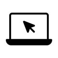 Online laptop vector glyph flat icon Royalty Free Stock Photo