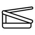 Online laptop stand icon outline vector. Best work