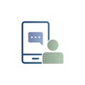 Online learning, chat, mobile, chat training color gradient vector icon