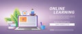 Online learning concept. Register for courses and study online. Digital education. Suitable for web landing page, marketing, Royalty Free Stock Photo