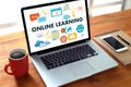 ONLINE LEARNING Connectivity Technology Coaching online Skills T Royalty Free Stock Photo