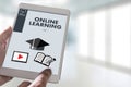 ONLINE LEARNING Connectivity Technology Coaching Skills Teach Di Royalty Free Stock Photo