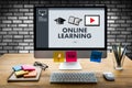 ONLINE LEARNING Connectivity Technology Coaching Skills Teach Di Royalty Free Stock Photo