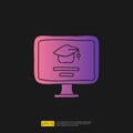 online learning doodle icon for education and back to school concept. e-learning Gradient glyph sign symbol vector illustration Royalty Free Stock Photo