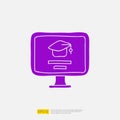 online learning doodle icon for education and back to school concept. e-learning Solid glyph sign symbol vector illustration Royalty Free Stock Photo