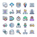 Online learning Flat Icons Pack Royalty Free Stock Photo
