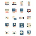 Online learning icon set design part 1. perfect for application, web, logo and presentation template. icon design flat style Royalty Free Stock Photo