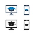 Online Learning Icon Set. Royalty Free Stock Photo
