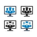 Online Learning Icon Set. Royalty Free Stock Photo