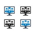 Online Learning Icon Set. Royalty Free Stock Photo