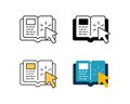 online learning icon vector design in 4 style line, glyph, duotone, and flat Royalty Free Stock Photo