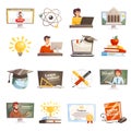 Online Learning Icons Set