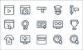Online learning line icons. linear set. quality vector line set such as information, website, cloud, question, computer, cursor,