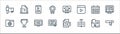 Online learning line icons. linear set. quality vector line set such as search bar, ebook, diploma, folder, calendar, smartphone,