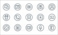 online learning line icons. linear set. quality vector line set such as test, video call, geography, record, document, lectern,