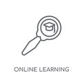 Online learning linear icon. Modern outline Online learning logo