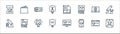 online learning part line icons. linear set. quality vector line set such as invitation, application, unlimited, contest, global, Royalty Free Stock Photo