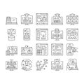 online learning platform web icons set vector