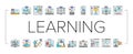 online learning platform web icons set vector