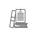 Online learning tablet book simple line icon