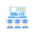 Online lecture vector flat color icon