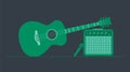 Online lessons acoustic guitar banner.