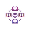 Online library advantages RGB color icon