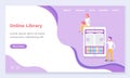 People Using Online Library for Learning Vector Royalty Free Stock Photo