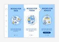 Online library categories onboarding vector template Royalty Free Stock Photo