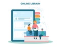 Online library concept. Using mobile phone and computer for learning Royalty Free Stock Photo