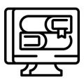 Online library icon outline vector. Child study