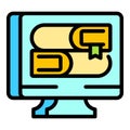 Online library icon vector flat