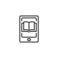 Online library line icon.