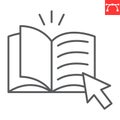 Online library line icon