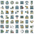 Online loan icons set vector flat